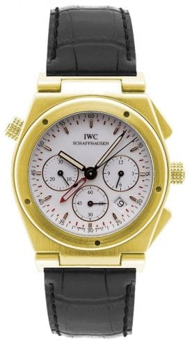IWC Ingenieur Mecaquartz Chronograph Alarm Yellow Gold / White / Strap IW3815-07