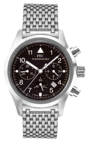 IWC Pilot's Watch Chronograph Mecaquartz Stainless Steel / Black / Bracelet IW3741-02