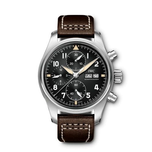 IWC Pilot's Watch Chronograph Spitfire Stainless Steel / Black / Calf IW3879-03