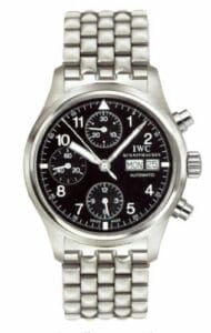IWC Pilot's Watch Chronograph Stainless Steel / Black / French / Bracelet IW3706-08