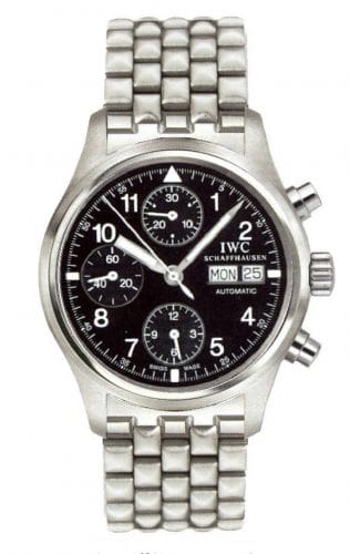 IWC Pilot's Watch Chronograph Stainless Steel / Black / Italian / Bracelet IW3706-06