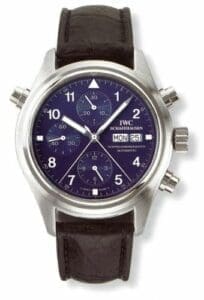 IWC Pilot's Watch Doppelchronograph Platinum / Blue / French / Strap IW3711-28