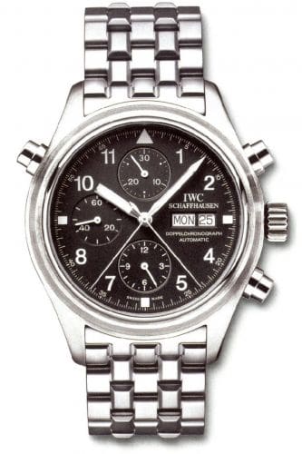 IWC Pilot's Watch Doppelchronograph Stainless Steel / Black / German / Bracelet IW3713-17