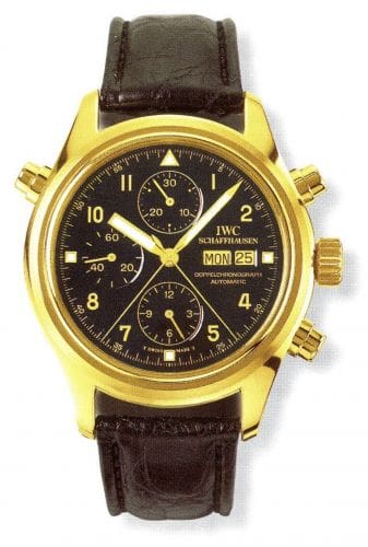 IWC Pilot's Watch Doppelchronograph Yellow Gold / Black / French IW3713-16