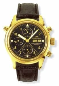 IWC Pilot's Watch Doppelchronograph Yellow Gold / Black / Italian / Strap IW3711-14