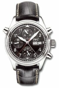 IWC Pilot's Watch Spitfire Double Chronograph Stainless Steel / Black / German / Strap IW3713-31