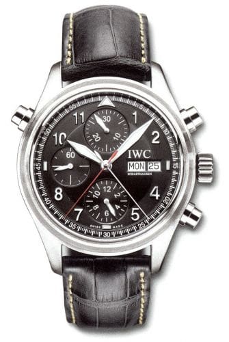 IWC Pilot's Watch Spitfire Double Chronograph Stainless Steel / Black / Spanish / Strap IW3713-35