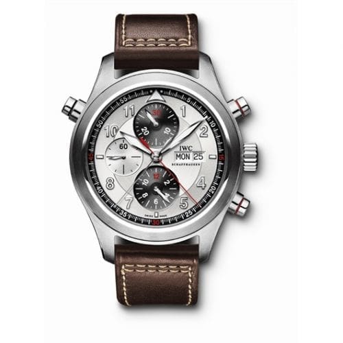 IWC Pilot's Watch Spitfire Double Chronograph Stainless Steel / Panda / Strap IW3718-02