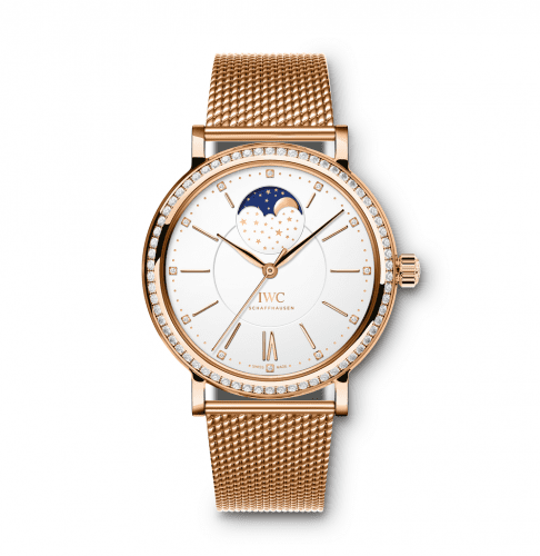 IWC Portofino Automatic Moon Phase 37 Red Gold / Diamond / Silver / Bracelet IW4590-10