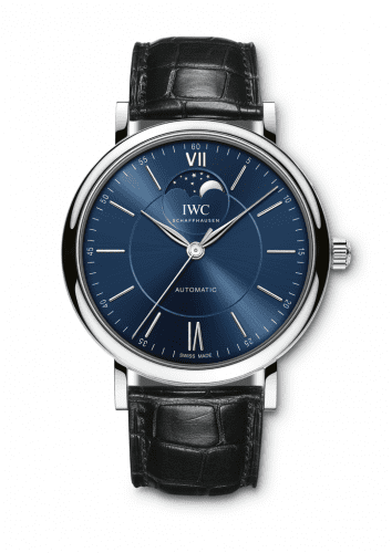 IWC Portofino Automatic Moonphase Stainless Steel / Blue / Alligator IW4594-02