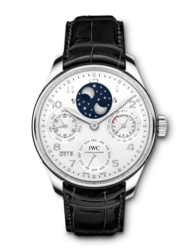 IWC Portugieser Perpetual Calendar Double Moon Platinum / Silver IW5034-06