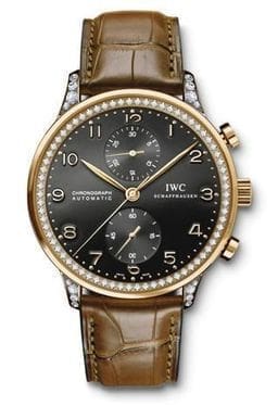 IWC Portuguese Chrono-Automatic Rose Gold / Black / Diamond IW3714-42