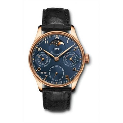 IWC Portuguese Perpetual Calendar 5022 Rose Gold / Blue IW5022-20