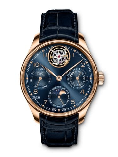 IWC Portuguese Perpetual Calendar Tourbillon Armor Gold / Blue / Boutique Edition IW5045-04