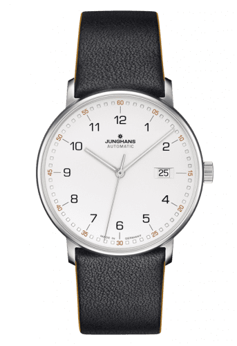 Junghans Form A Stainless Steel / White Arabic / Black Calf 027/4731.00
