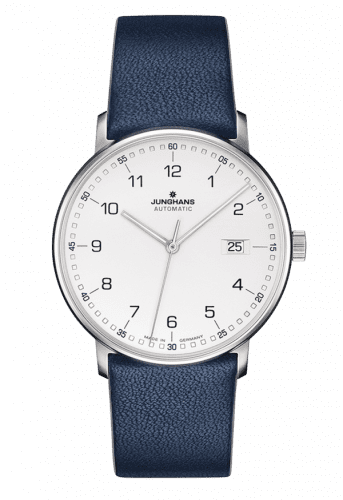 Junghans Form A Stainless Steel / White Arabic / Blue Calf 027/4735.00
