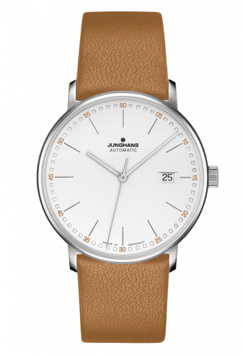 Junghans Form A Stainless Steel / White Stick / Brown Calf 027/4734.00