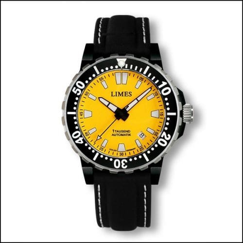 Limes 1Tausend Automatic PVD Yellow - Leather strap U8787SW-LA2.5