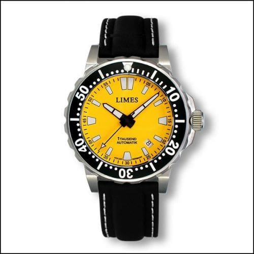 Limes 1Tausend Automatic Yellow - Leather strap U8787-LA2.5