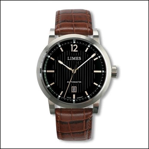 Limes Chyros Automatic - Black / brown leather strap (Croco) U6017-LA1.4