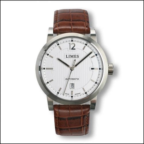 Limes Chyros Automatic - Silvered / brown leather strap (Croco) U6017-LA1.2