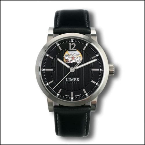 Limes Chyros Balancier Visible - Black / black leather strap U6017-LA2.3