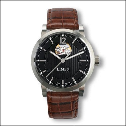 Limes Chyros Balancier Visible - Black / brown leather strap U6017-LA2.4