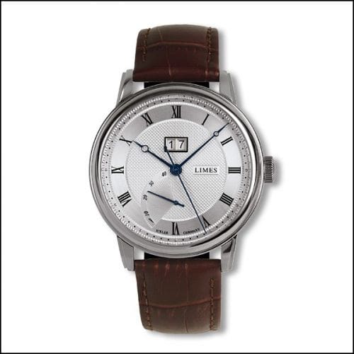 Limes Pharo BigDate - Silvered / Brown leather strap U6282C-LA4.4