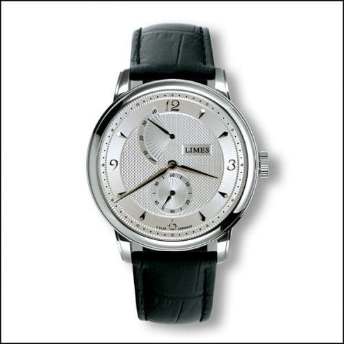 Limes Pharo Hand wound - Silvered / black leather strap U6282C-LHR1.1