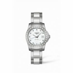 Longines Conquest 29.5 Quartz Stainless Steel Diamond Bezel L3.258.0.88.6