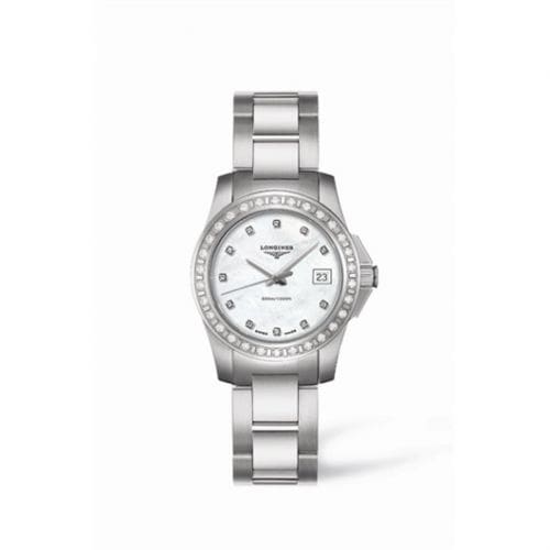 Longines Conquest 29.5 Quartz Stainless Steel Diamond Bezel L3.258.0.88.6
