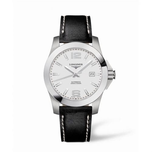 Longines Conquest Automatic 41mm Silver Leather L3.658.4.76.0