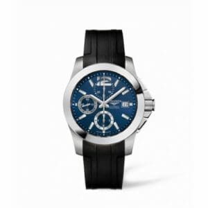 Longines Conquest Chronograph Blue Rubber L3.662.4.96.2