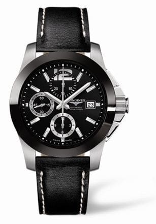 Longines Conquest Chronograph Ceramic Leather L3.661.4.56.0