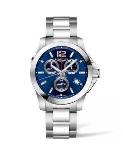 Longines Conquest Chronograph Quartz 41 Stainless Steel / Blue / Bracelet L3.702.4.96.6
