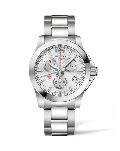 Longines Conquest Chronograph Quartz 41 Stainless Steel / Silver / Bracelet L3.700.4.76.6