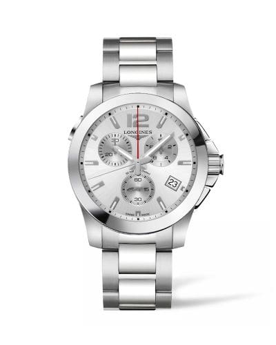 Longines Conquest Chronograph Quartz 41 Stainless Steel / Silver / Bracelet L3.702.4.76.6