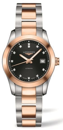 Longines Conquest Classic Automatic 29.5 Stainless Steel / Red Gold / Black / Bracelet L2.285.5.58.7