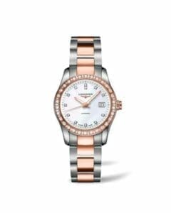Longines Conquest Classic Automatic 29.5 Stainless Steel / Red Gold / Diamond / MOP / Bracelet L2.285.5.88.7
