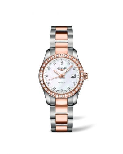 Longines Conquest Classic Automatic 29.5 Stainless Steel / Red Gold / Diamond / MOP / Bracelet L2.285.5.88.7