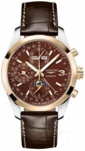 Longines Conquest Classic Moonphase Stainless Steel - Red Gold / Chocolate / Triple Crown Collection L2.798.5.62.3
