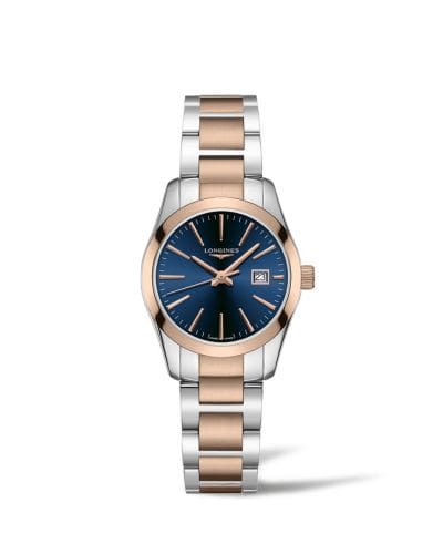 Longines Conquest Classic Quartz 29.5 Stainless Steel / Red Gold PVD / Blue L2.286.3.92.7