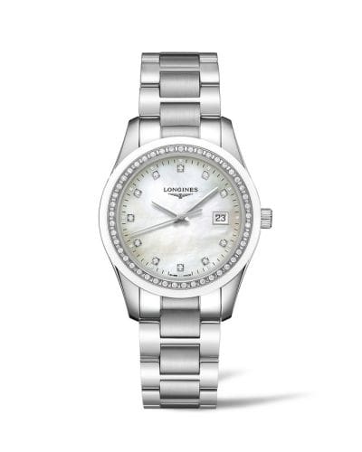 Longines Conquest Classic Quartz 34 Stainless Steel / Ceramic / Diamond / Black L2.387.0.87.6