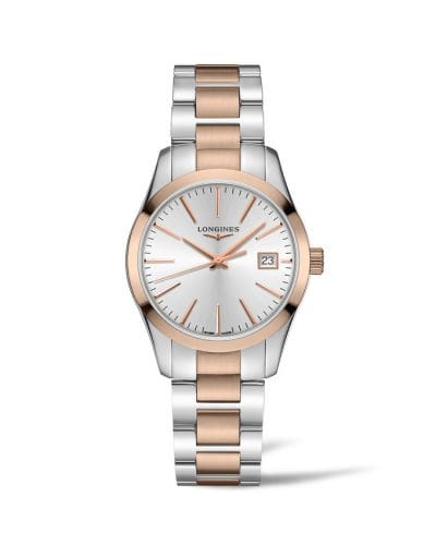 Longines Conquest Classic Quartz 34 Stainless Steel / Red Gold PVD / Silver L2.386.3.72.7