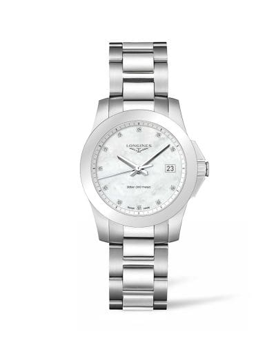 Longines Conquest Quartz 34 Stainless Steel / MOP L3.377.4.87.6