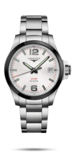 Longines Conquest V.H.P. 41 Stainless Steel / Ceramic / Silver / Bracelet L3.719.4.76.6