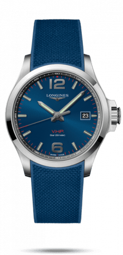 Longines Conquest V.H.P. 43 Stainless Steel / Blue / Rubber L3.726.4.96.9
