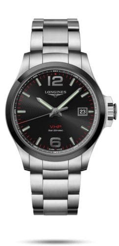 Longines Conquest V.H.P. 43 Stainless Steel / Ceramic / Black / Bracelet L3.729.4.56.6