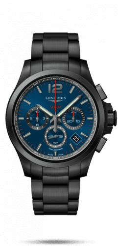 Longines Conquest V.H.P. Chronograph 42 PVD / Blue / Bracelet L3.717.2.96.6