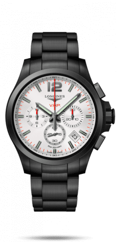 Longines Conquest V.H.P. Chronograph 42 PVD / Silver / Bracelet L3.717.2.76.6